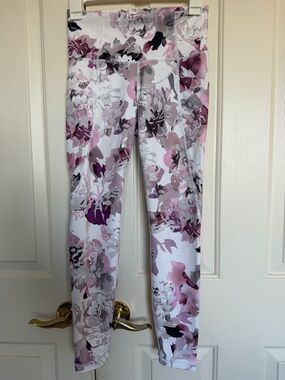 Athleta Floral High-Rise Leggings - Pink, Gray & White